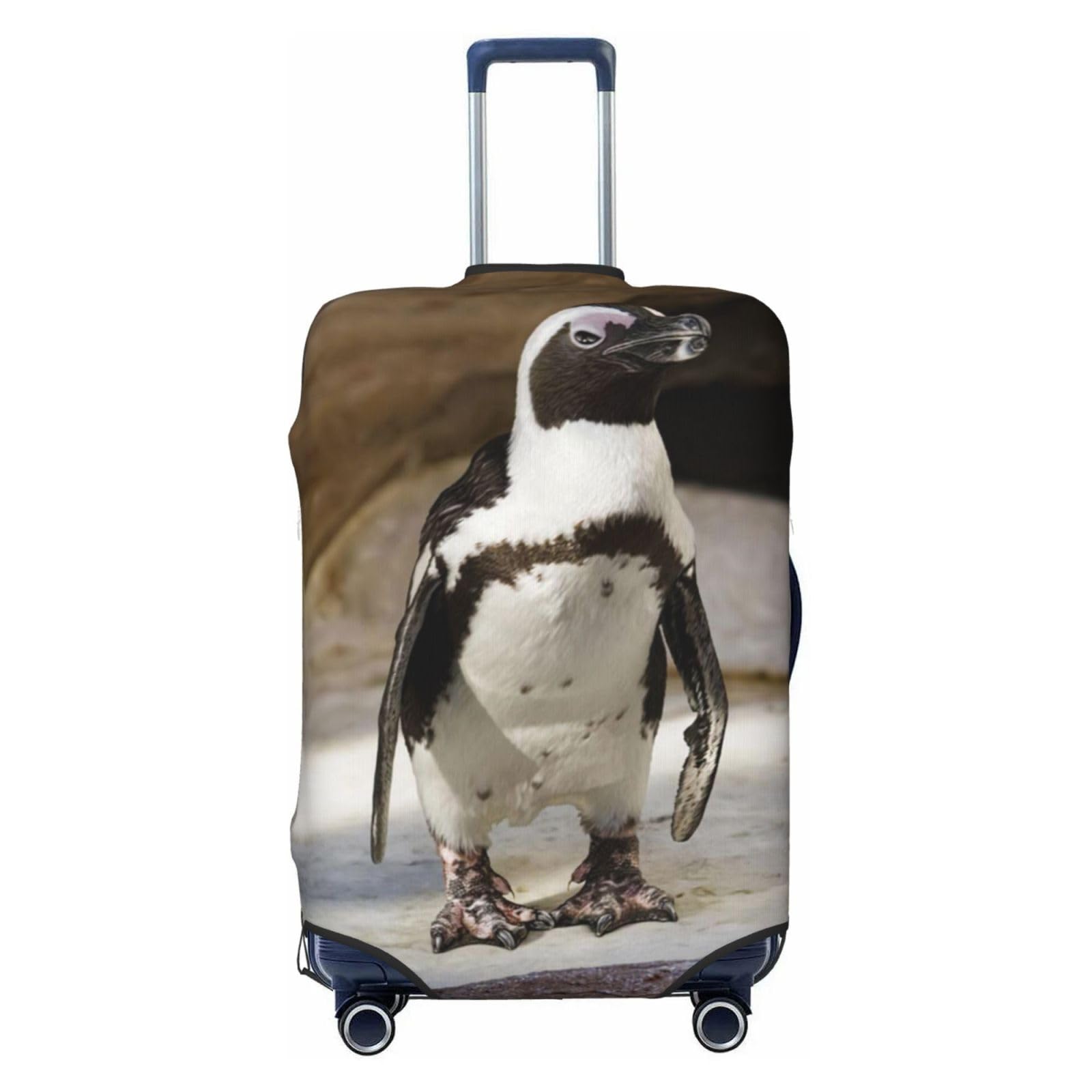 Miniks Reisegepäckhülle mit afrikanischem Pinguin, strapazierfähig, passend für 45,7 - 81,3 cm große Gepäckstücke, Schwarz, Large