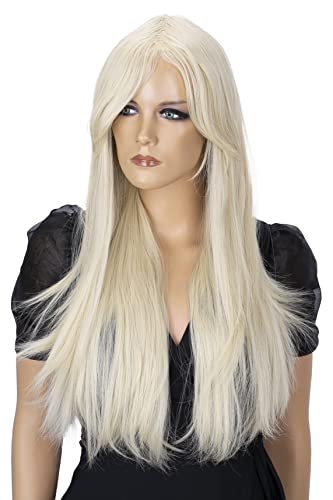 PRETTYSHOP Perücke Voluminös Langhaarige Fashion Wig Cosplay Glatt Hellblond WH1