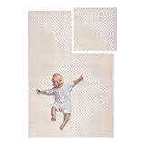 Toddlekind Premium Krabbelteppich 180x120cm, BPA-frei, Sicher & Gesundheitlich Geprüft | Umweltbewusste Puzzlematte aus Recyceltem Eva-Schaumstoff | Hochwertiger Baby Teppich (Beige/Creme