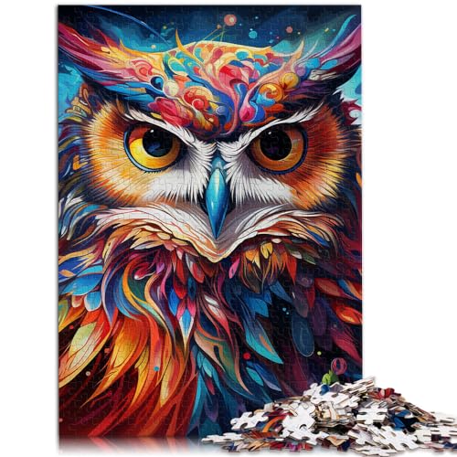 Puzzle für psychedelische Eule, 1000-teiliges Puzzle für Erwachsene, Holzpuzzle, Spaß für Aktivitäten zu Hause, Geburtstagsgeschenk, Reisegeschenke, 1000 Teile (50 x 75 cm)