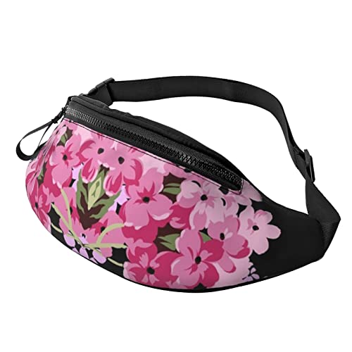 Schöne Blumen Hüfttasche für Damen & Herren Hüfttasche Reisen Yoga Gym für Outdoor Workout Sport Reisen Laufen, Schwarz , Einheitsgröße