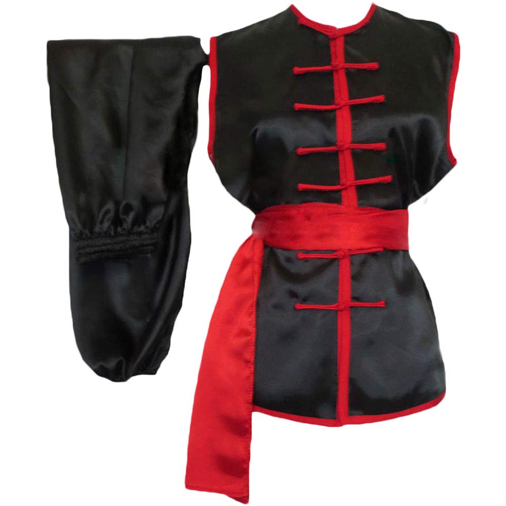 G-LIKE Kampfsport Kung Fu Uniform - Traditionelle Chinesische Kampfkunst Nanquan Tai Chi Qigong Wushu Sanda Karate Ärmellos Kleidung Trainingsanzug mit Gürtel für Männer Frauen Kinder (S)