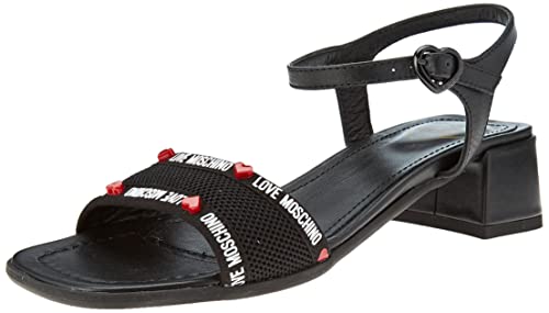 Love Moschino Damen Ja16414G0GIP5000 Absatz-Sandalen, Schwarz, 35 EU