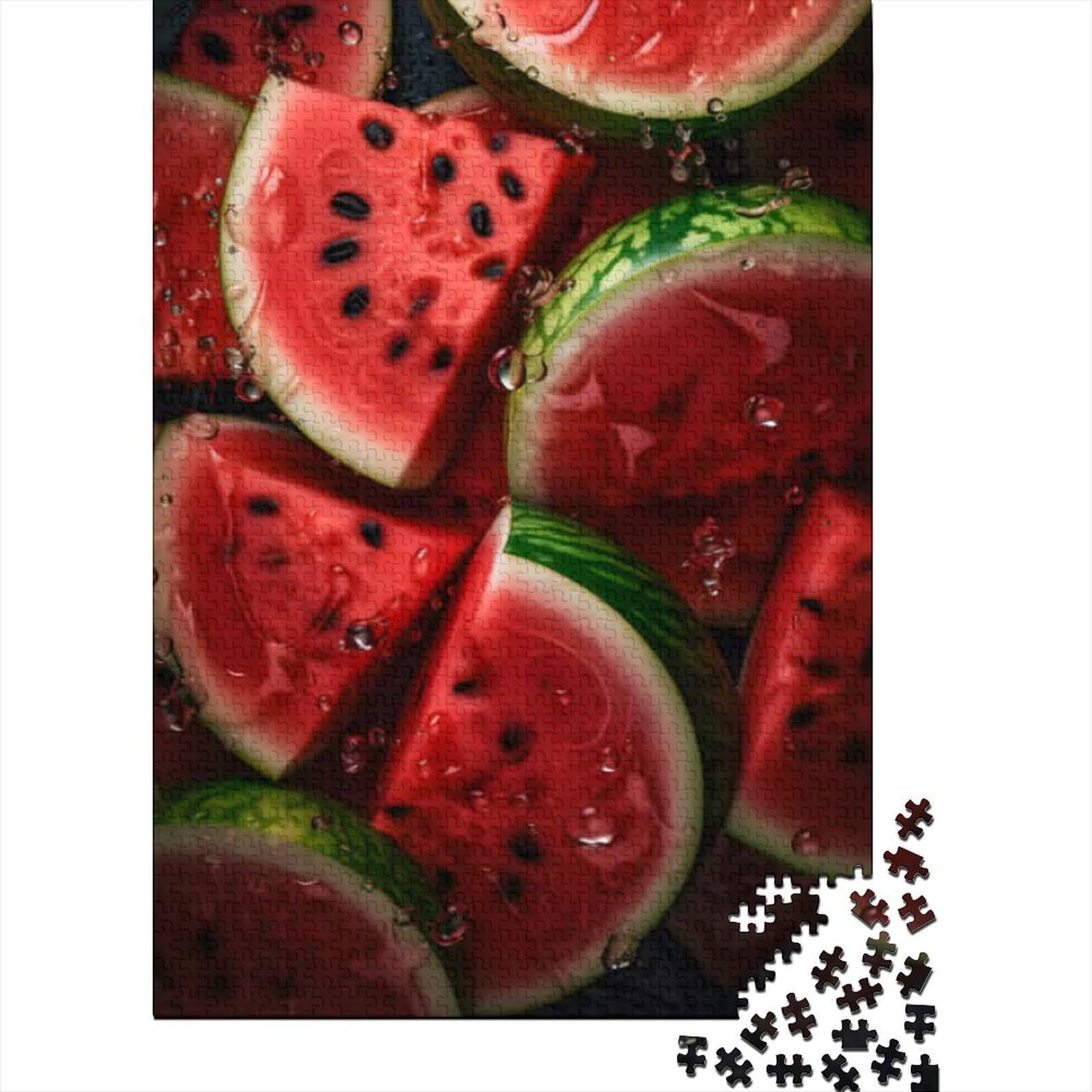 Puzzle für Erwachsene, Wassermelonen, 500 Teile, Puzzle aus Holz, Puzzle für Erwachsene, Teenager ab 12 Jahren, Lernspiel, Größe: 52 x 38 cm