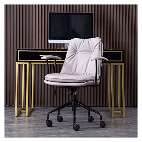 Bürostuhl Ergonomischer Home-Office-Schreibtischstuhl, ergonomischer, verstellbarer PC-Stuhl mit Lendenwirbelstütze, Arbeitsstuhl aus PU-Leder mit Metallbasis und gepolsterten Armlehnen Schreibtischst