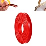 TPE Selbstklebend Kantenumleimer, Furniture Veneer Edge Tape Edging, Kantenschutzprofil, Kein Erhitzen erforderlich, für Möbelbauplatten und Regalbretter Restaurierung (20mm 5M,Rot)