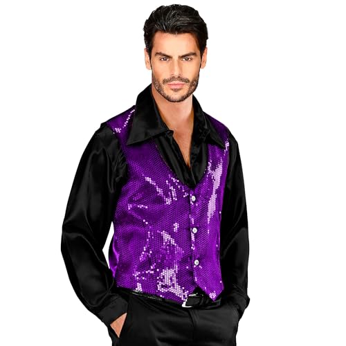 Mens "PURPLE SEQUIN VEST" - (M)