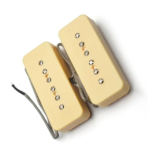 Geräuschloser Tonabnehmer, verstellbare Schrauben, Polstücke für E-Gitarre, Humbucker, gelber Tonabnehmer Single-Coil-Tonabnehmer (Color : One set)