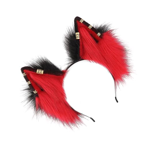 SANRLO Stirnbänder, Haarschmuck für Damen, Cosplay, Wolfsohr, Stirnband, Damen, Studenten, Karneval, Anime-Charakter, Haarband, Wolfsohr, Plüsch, Weihnachts-Haarreif