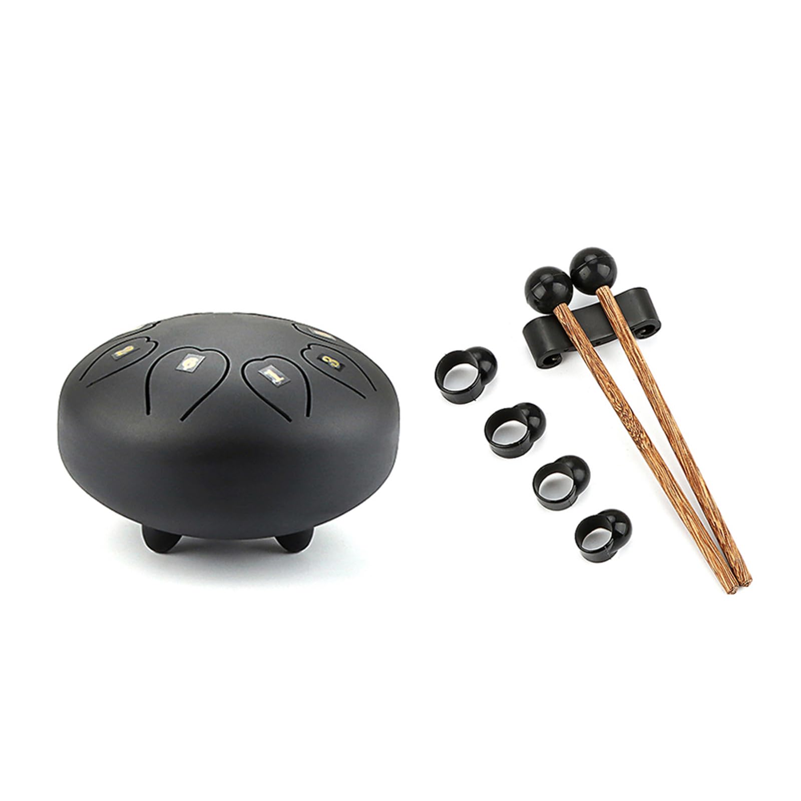 Große Stahlzungentrommel, Schlaginstrument, Handpan-Trommel mit Tasche, Musikbuch, Schlägel, Finger-Picks, 15,2 cm, 8 Töne