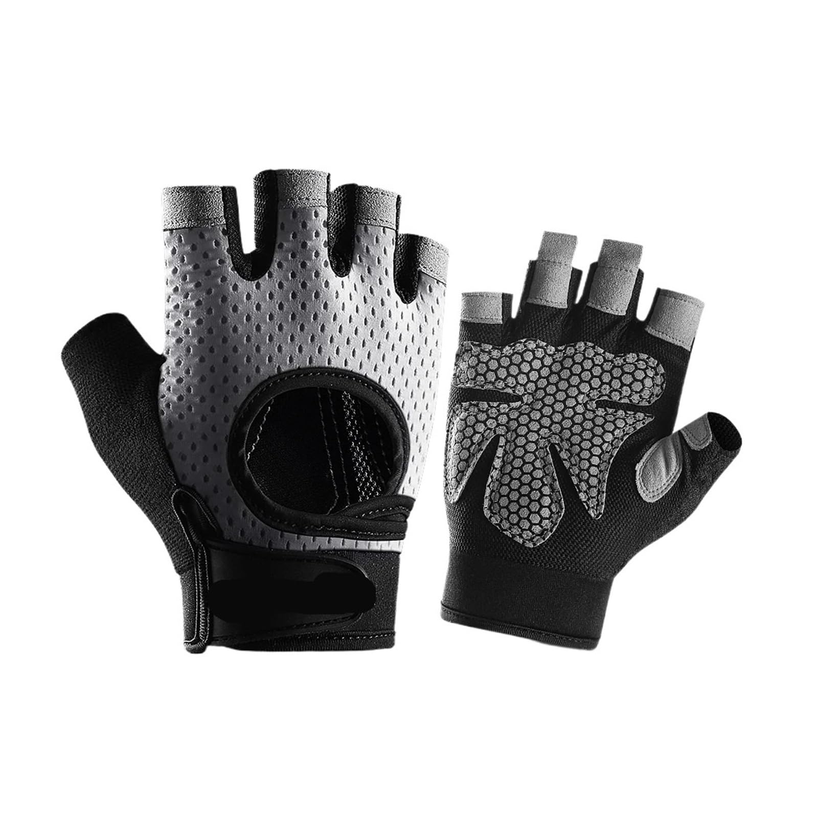 LYHYDMA Fitness-Handschuhe Sport Fitness Männer und Frauen Gewichtheben Atmungsaktive rutschfeste Silikon Halbfinger Fahrradhandschuhe(Grey,L)