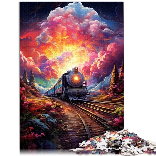 Puzzles, Geschenke, Spielzeug, Bunter Psychedelischer Zug, lustige Puzzles für Erwachsene, 1000-teiliges einzigartige Geburtstags, 1000 Teile (50 x 75 cm)