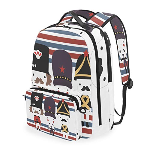 MONTOJ Cartoon British Soldat Campus Rucksack mit abnehmbarer Kreuztasche