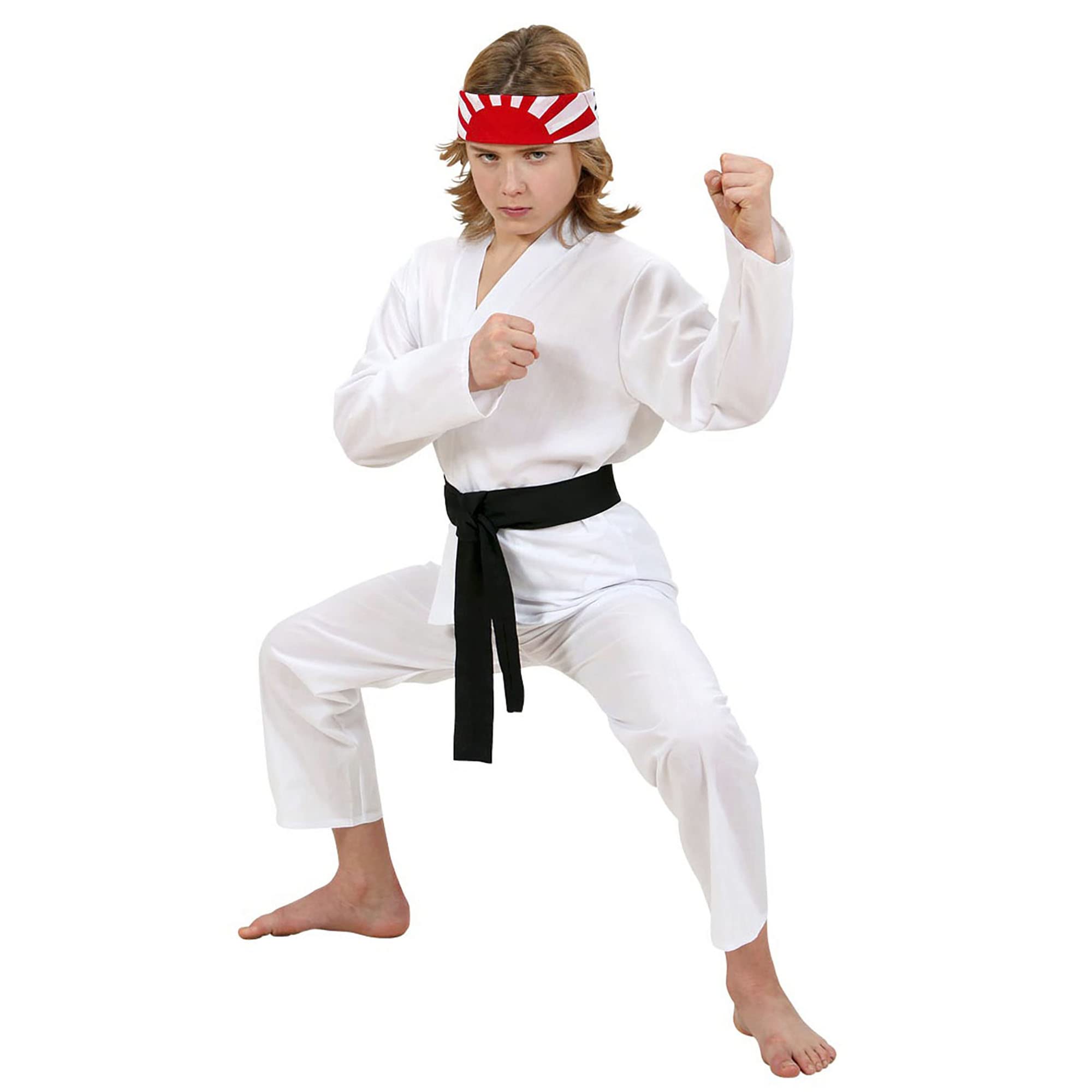 Widmann - Kinderkostüm Karate Kid, Oberteil, Hose, schwarzer Gürtel, Karneval, Mottoparty