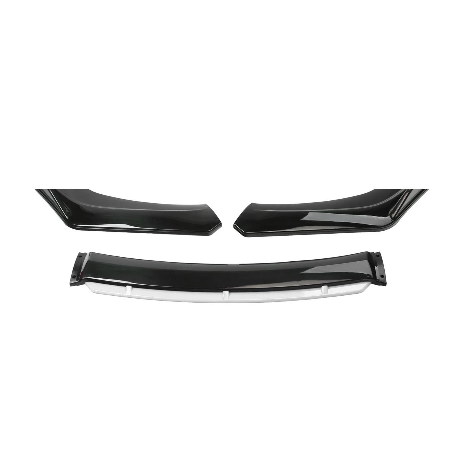 Splitter 4 STÜCKE ABS Kunststoff Kohlefaser Universal Autozubehör Auto Frontstoßstange Lip Body Kit Spoiler Splitter Diffusor Splitter Frontlippe(Black and White)