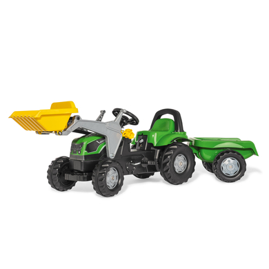 rolly®toys Kindertraktor rollykid Deutz-Fahr 5115 G TB mit Lader und Anhänger