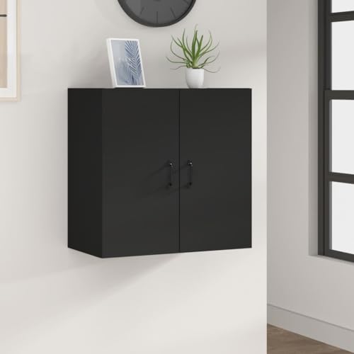 KLYEON Wandschrank Schwarz 60x31x60 cm Holzwerkstoff, Aufbewahrungsschränke & Schließfächer