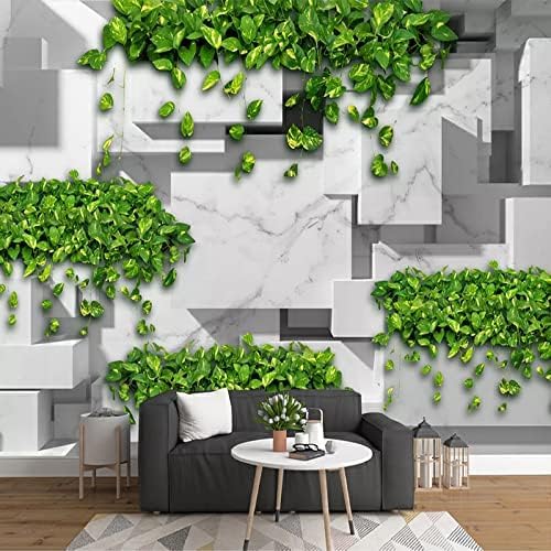 Grünes Blatt Abstraktes Geometrisches Gitternetz 3D Tapeten Wanddekoration Fototapete Sofas Wohnzimmer Wandbild Schlafzimmer-300cm×210cm