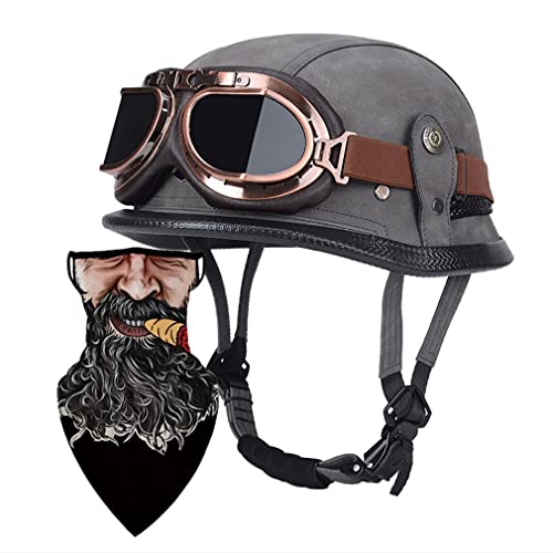 Halbschalenhelm mit DOT/ECE Motorradhelm Motorrad Halbhelme Open Face Helm Jethelm Rollerhelm Motorrad-Halb offener Helm Mopedhelm Cruiser Chopper Helm