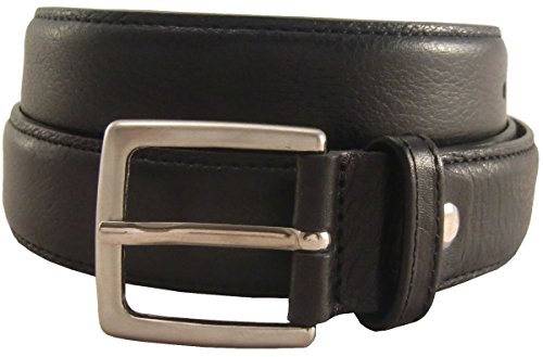 BELTINGER Hochwertiger Anzuggürtel aus Vollrindleder 3 cm | Bombierter Ledergürtel Herren 30mm Made in Italy | Business-Gürtel | Schwarz 85cm