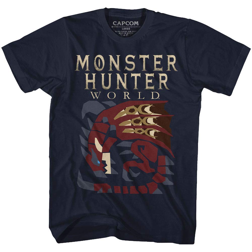 Monster Hunter Fantasy Action Rollenspiel Videospiel Großer Drache T-Shirt Tee, Marineblau, XL