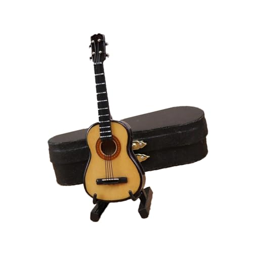 Miniatur-Ukulele, Mini-Ukulele, Mini-Musikinstrumente, Replik, Modell, Dekoration, Aus Holz Musikinstrumente Miniatur (Color : 01, Size : 14cm)