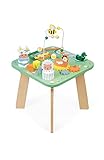 Janod - Activity Tisch ‘Jolie Prairie’ - Holz Spieltisch mit 7 Aktivitäten - Multi-Activity Holztisch mit Tiermotiven - Motorik Entwicklung und Musikalische Früherziehung - Ab 12 Monaten, J05327