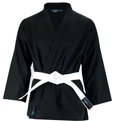 MMASPORT The Fight Evolution Karate-Kimono aus Baumwolle, 230 g, 8 oz, Schwarz , 2 / 150 cm