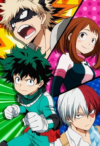 HfmQuisutron Jigsaw Puzzle 1000 Teile Abenteuer Anime Midoriya Poster Holzpuzzle Home Stressabbau Spiel Yw146Az