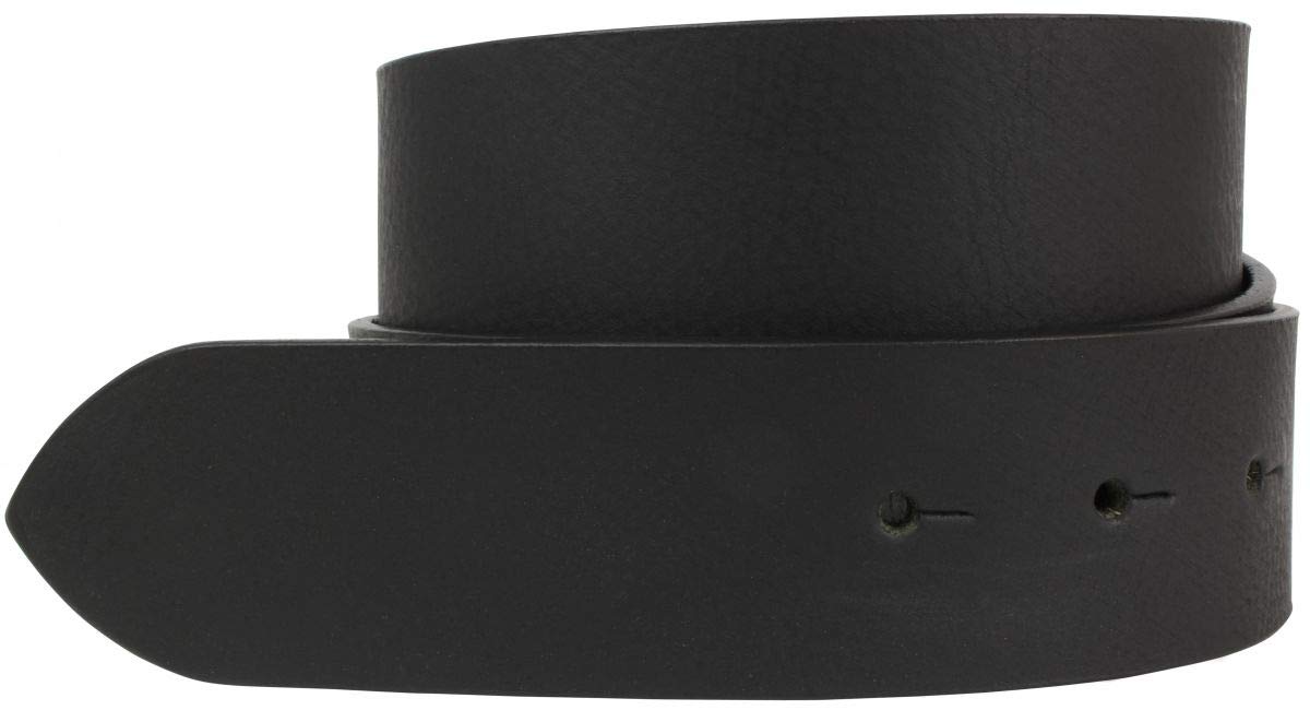 BELTINGER Wechselgürtel aus Vollbüffelleder mit Druckknöpfen 4 cm | Druckknopf-Gürtel für Damen Herren 40mm | Büffelleder-Gürtel ohne Schnalle | Schwarz 85cm