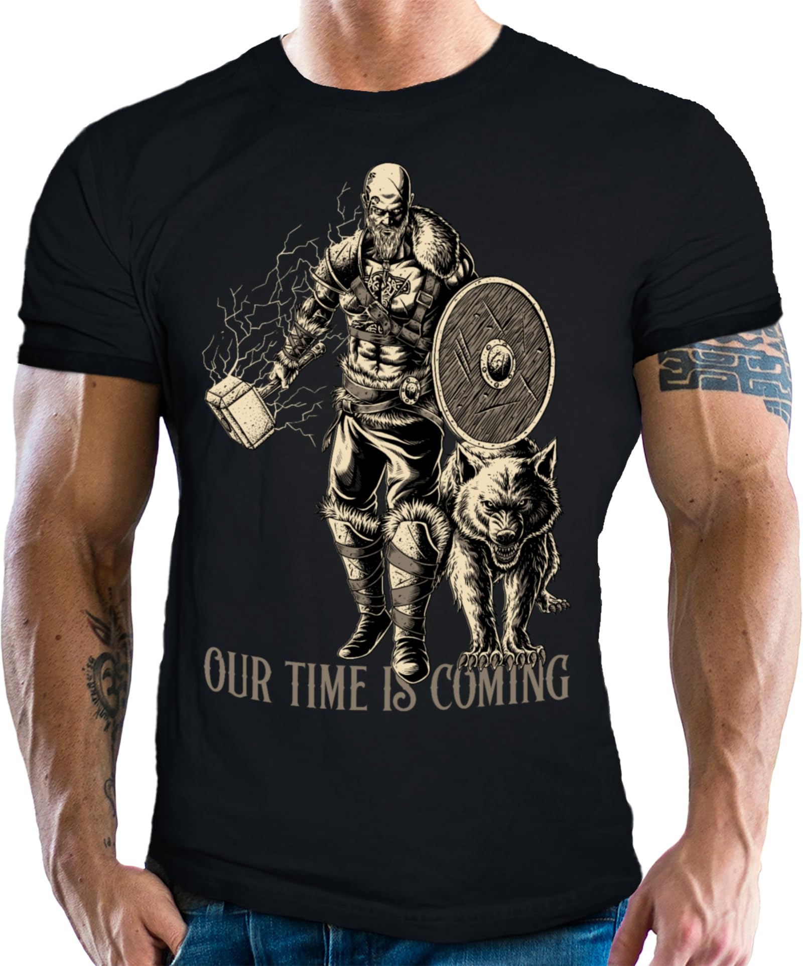 Herren T-Shirt für Wikinger Nordmann Keltic Fans der nordischen Mythologie - Our Time is coming