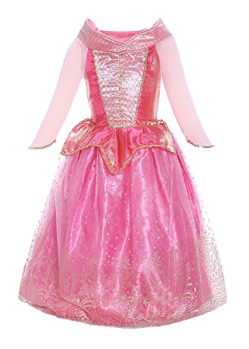 Katara 0730133660313 Disney Princesses Dornröschen-Kleid, Rosa, 134/140 (Etikett 150)