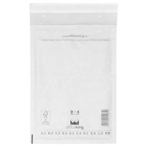 50 x Luftpolstertaschen weiss Gr. D/4 (200x275 mm) DIN B5 C5+ - Marken-Qualität von OfficeKing®