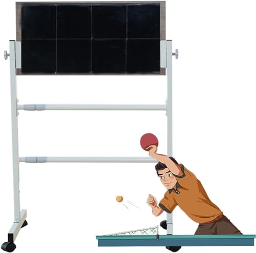 Indoor/Outdoor-Tischtennis-Rebound-Board, freistehender Tischtennis-Rebound-Board-Rebounder, Selbsttrainingsgerät, rot, mit 8 Gummis