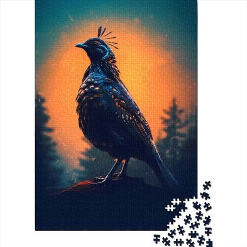 Puzzle Wachteltier, 1000-teiliges Puzzle für Erwachsene und Jugendliche, Holzbrettpuzzle, tolles Geschenk für Erwachsene, Größe: 75 x 50 cm