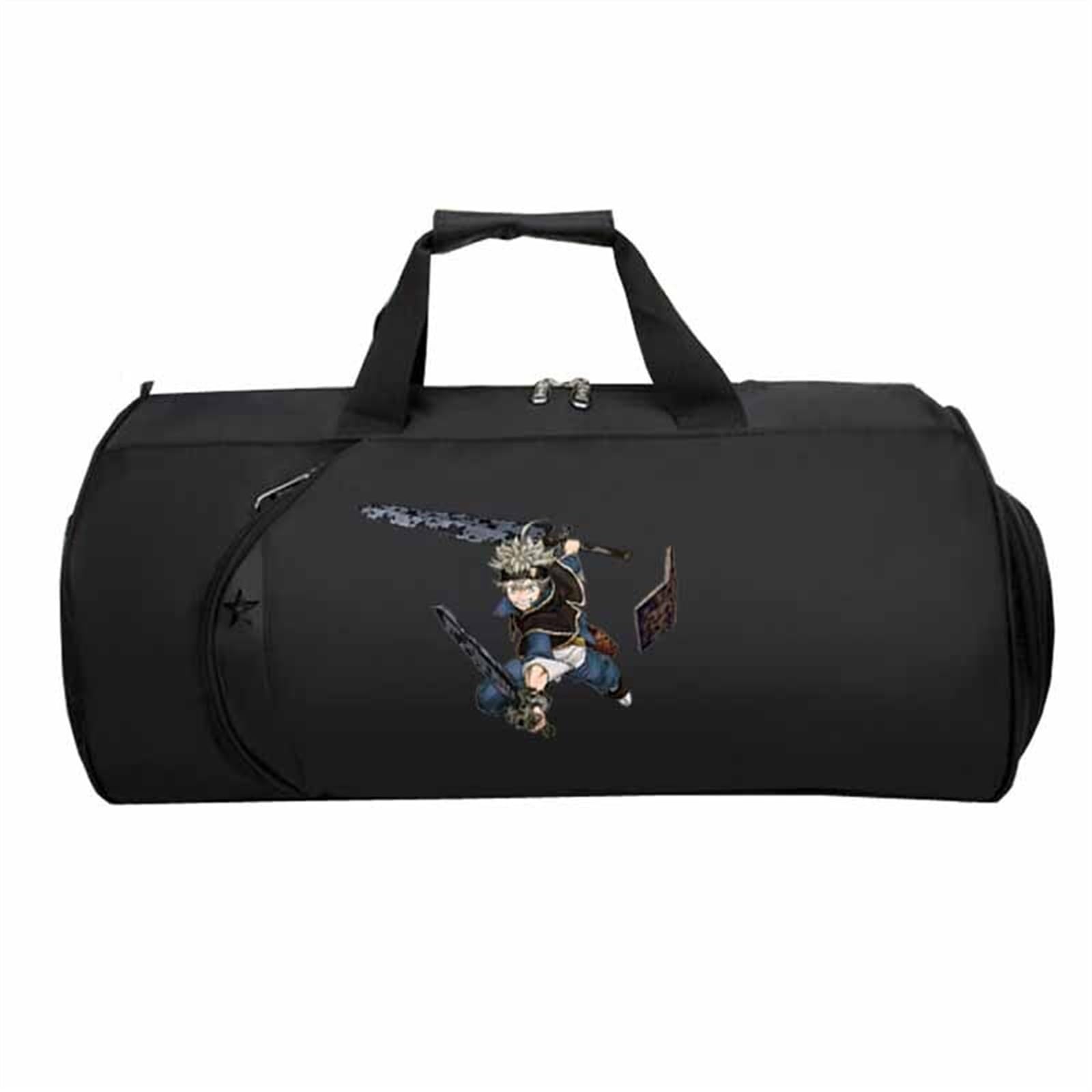 Black Clov-er Reisetasche HandgepäCk, Faltbare Reisetasche HandgepäCk, HandgepäCk Unisex G.ym Wochenendtasche Flugzeug(Black 15)