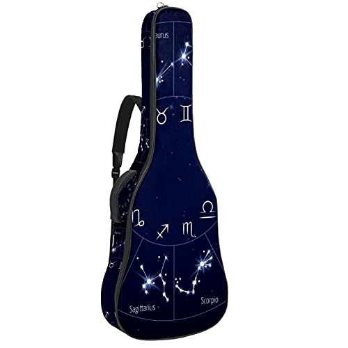 Gitarrentasche Schutz- und Transporttasche für akustische und klassische Gitarren wasserfest und gepolstert Sternzeichen Konstellation 108.9x42.9x11.9 cm