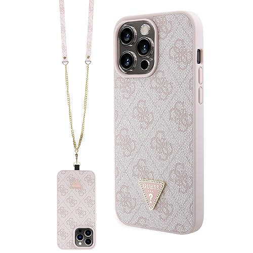 GUESS GUHCP15XP4TDSCPP Hülle für iPhone 15 Pro Max 6.7" Rosa hardcase Crossbody 4G Metal Logo