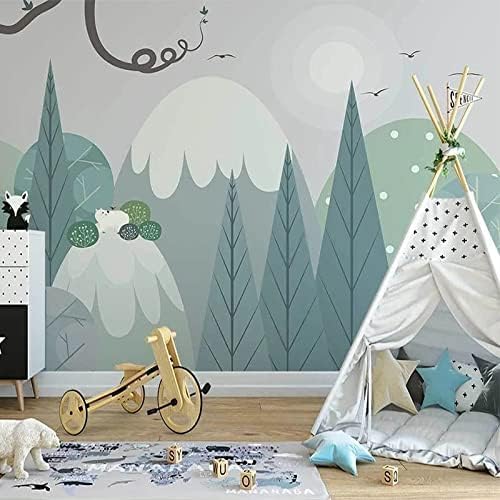 XLMING Handgemalte Woods Valley Cartoon Bär Kinderzimmer Dekoration 3D Tapete Home Dekoration Wohnzimmer Sofa Schlafzimmer Tv Hintergrund Wand-300cm×210cm