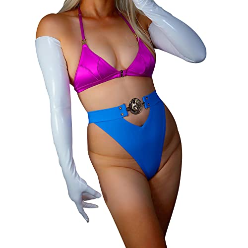 DooWay Damen-Handschuhe, lang, Latex, 70 cm, Stretch, 2. Haut, Kunstgummi, Halloween-Kostüm, Nachtclub, Party-Handschuhe, Weiß glänzend, 85