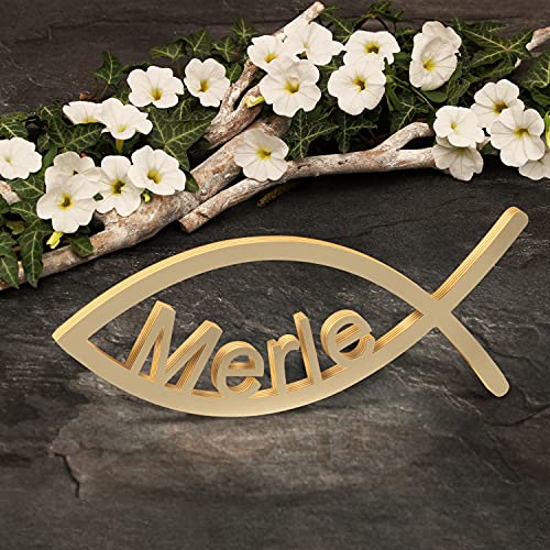 Yourlivingart Geschenk zur Taufe, TAUFGESCHENK MIT Name NACH Wahl in grau, 30cm