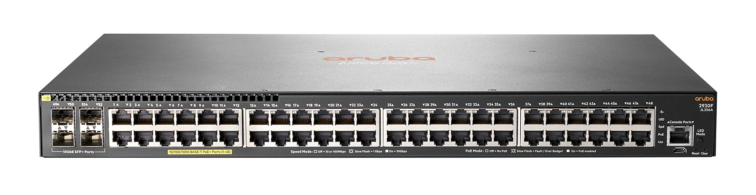 HP Hewlett Packard Enterprise Aruba 2930F 48G Poe+4SFP+Switch, JL256A#ABB