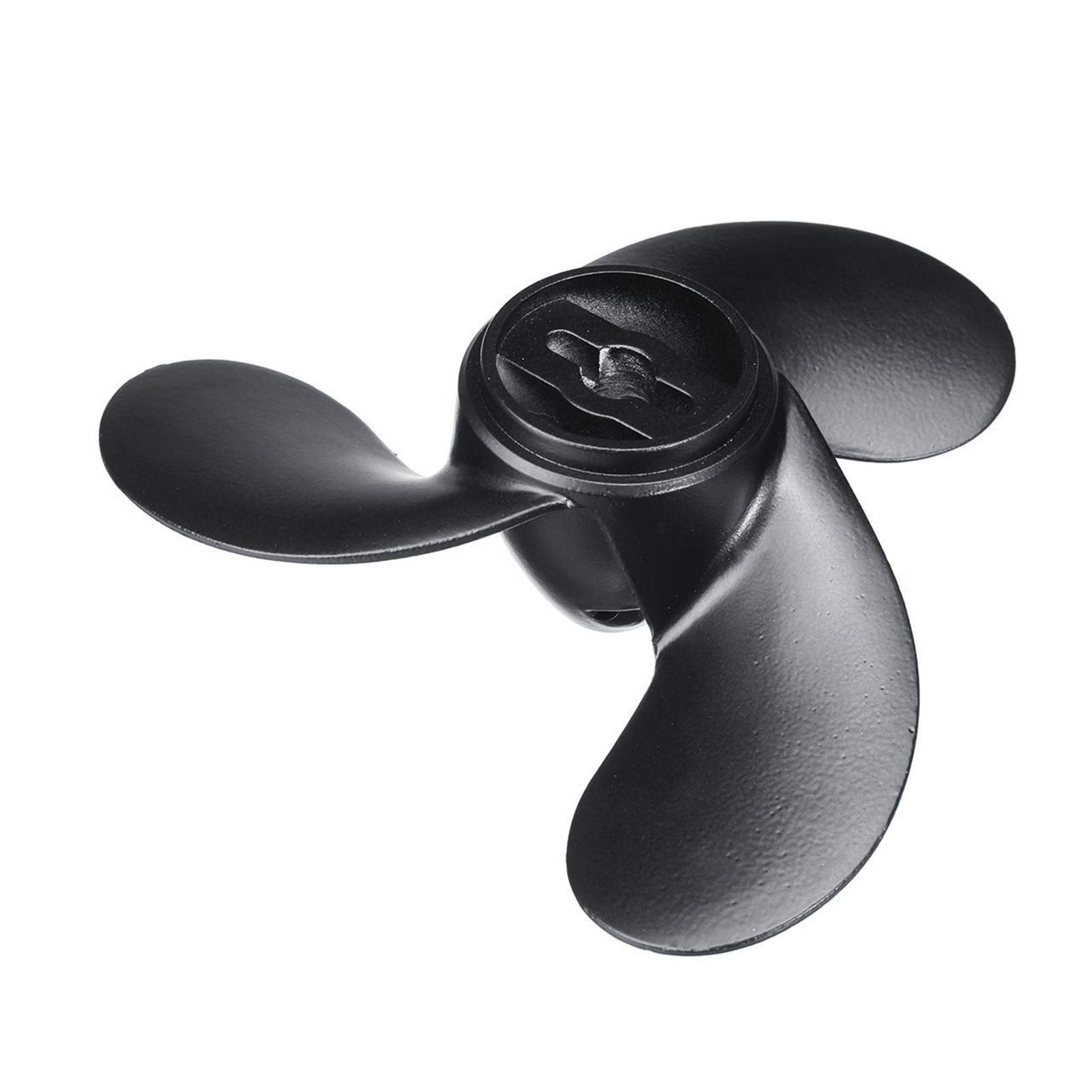 Jodriva 309-64107-0 Marinepropeller aus Aluminiumlegierung 7,4 x 5,7, for Nissan, for Tohatsu, for Evinrude, for Johnson 2,2–3,3 PS, schwarz, 3 Blätter, rechtsdrehend Propeller für Außenbordmotoren