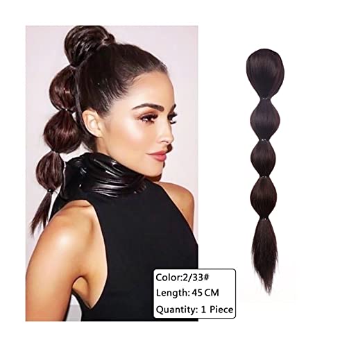 Ponytail Extension/Haarteil 1/2 Stücke for Frauen Afro Flauschige Verlängerung Klaue Clip Pferdeschwanz Haar Gerade Blase Pferdeschwanz Haarverlängerung Synthetische Blase Zöpfe Haar Pferdeschwanz Ver