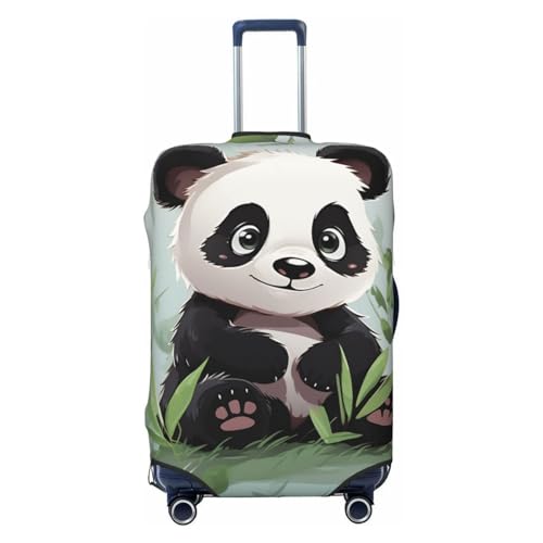 CSGJMYGS Panda Gepäckabdeckungen für Koffer, waschbar, modisch, dehnbar, kratzfest, passend für 45,7 - 81,3 cm große Gepäckstücke, Größe XL, Schwarz, Schwarz , XL