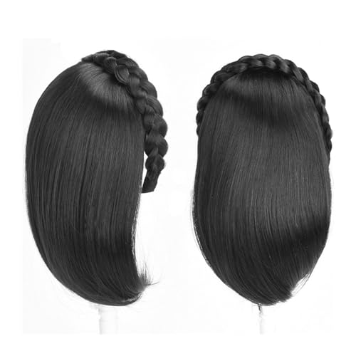 Haartopper für Frauen 30,5 cm handgefertigter Twist-Zopf-Stirnband for lockiges Haar, synthetische Haarteile, for Anklipsen, einteilige Haarverlängerungen for Frauen mit dünner werdendem Haar Haarteil