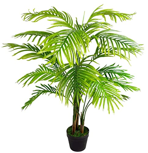 Leaf Design UK AZ-PALMNEW Künstliche Palme, groß, 130 cm, naturfarben, 130 cm