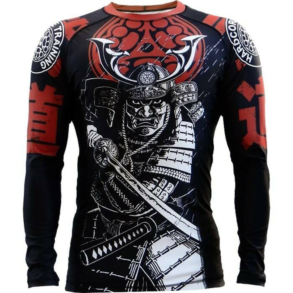 Hardcore Training Budo Rash Guard Men's Kompressionshemd Herren Lange Ärmel Grappling Jiu Jitsu MMA Fitness Boxen No Gi