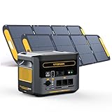 VTOMAN FlashSpeed 1500 Tragbare Stromstation 1548Wh mit 2*220W Pro Solarpanel, Vollständig aufgeladen in 1 Stunde, mit LiFePO4-Batterie betriebener Solar-Generator, 230V/1500W AC Ausgang/Eingang, USV