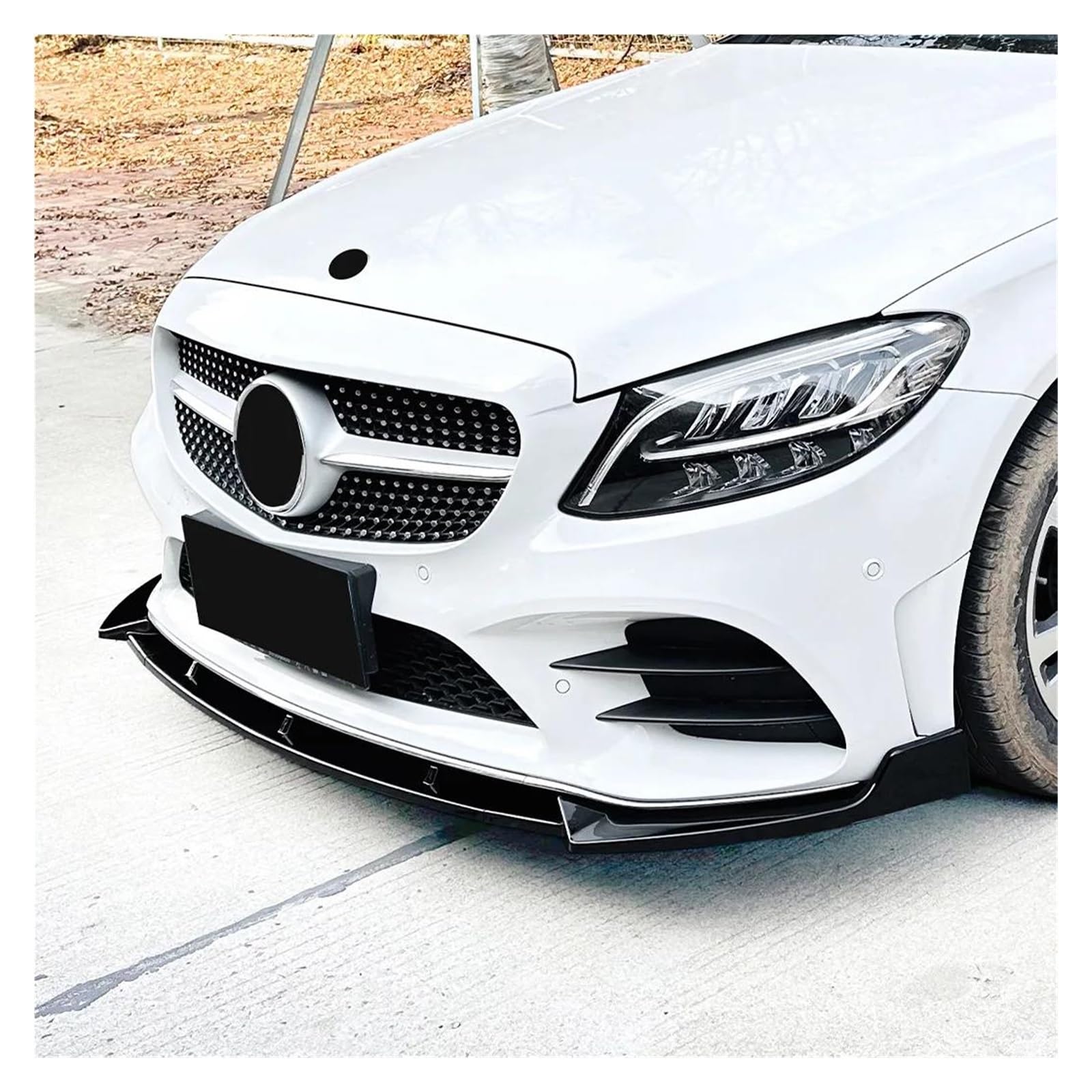 Splitter Für Benz W205 C205 S205 C43 C180 C200 C300 2019 2020 2021 Für AMG Für LCI Tuning Auto Frontspoiler Stoßstange Lip Spoiler Splitter Frontlippe(Gloss Black)